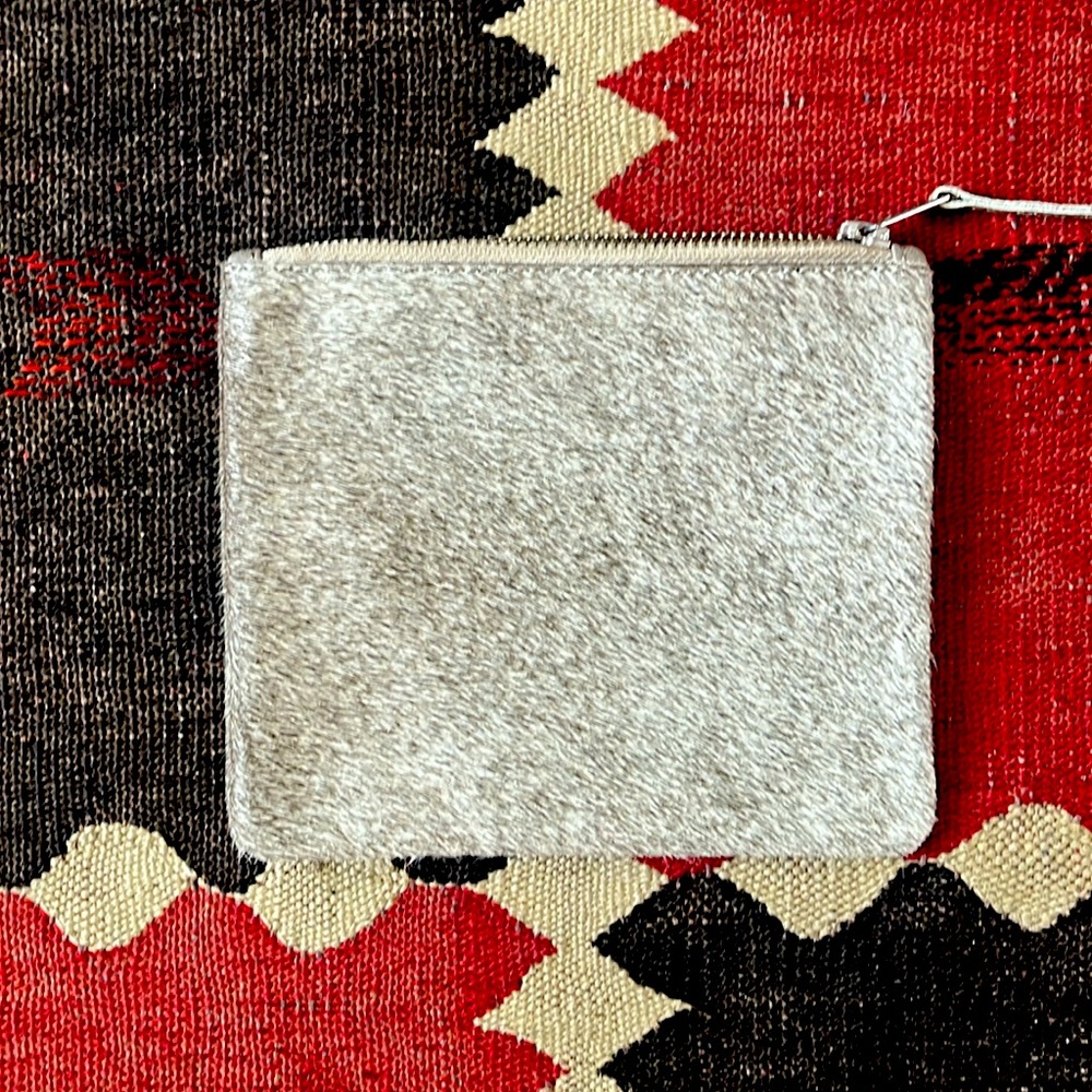 Rae Dunn leather fur clutch